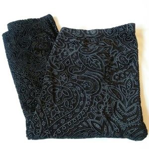 Staring At Stars Black Sheer Velvet Leggings Large